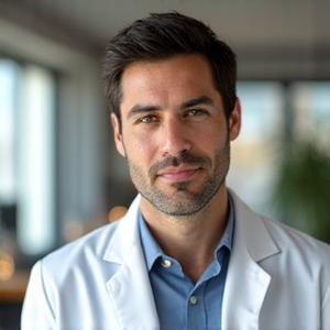 Marcus Rodriguez, RD, PhD, a nutritionist and metabolic health expert, in a thoughtful pose.